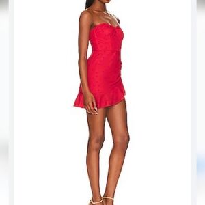 More To Come Strapless Red Mini Dress w/ sweetheart bust sizeL new with tags